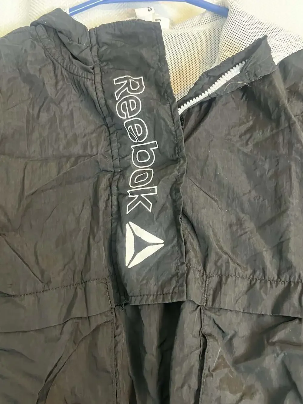 Reebok kids Black Active Hooded 1/2 Zip Windbreaker Jacket Size Small